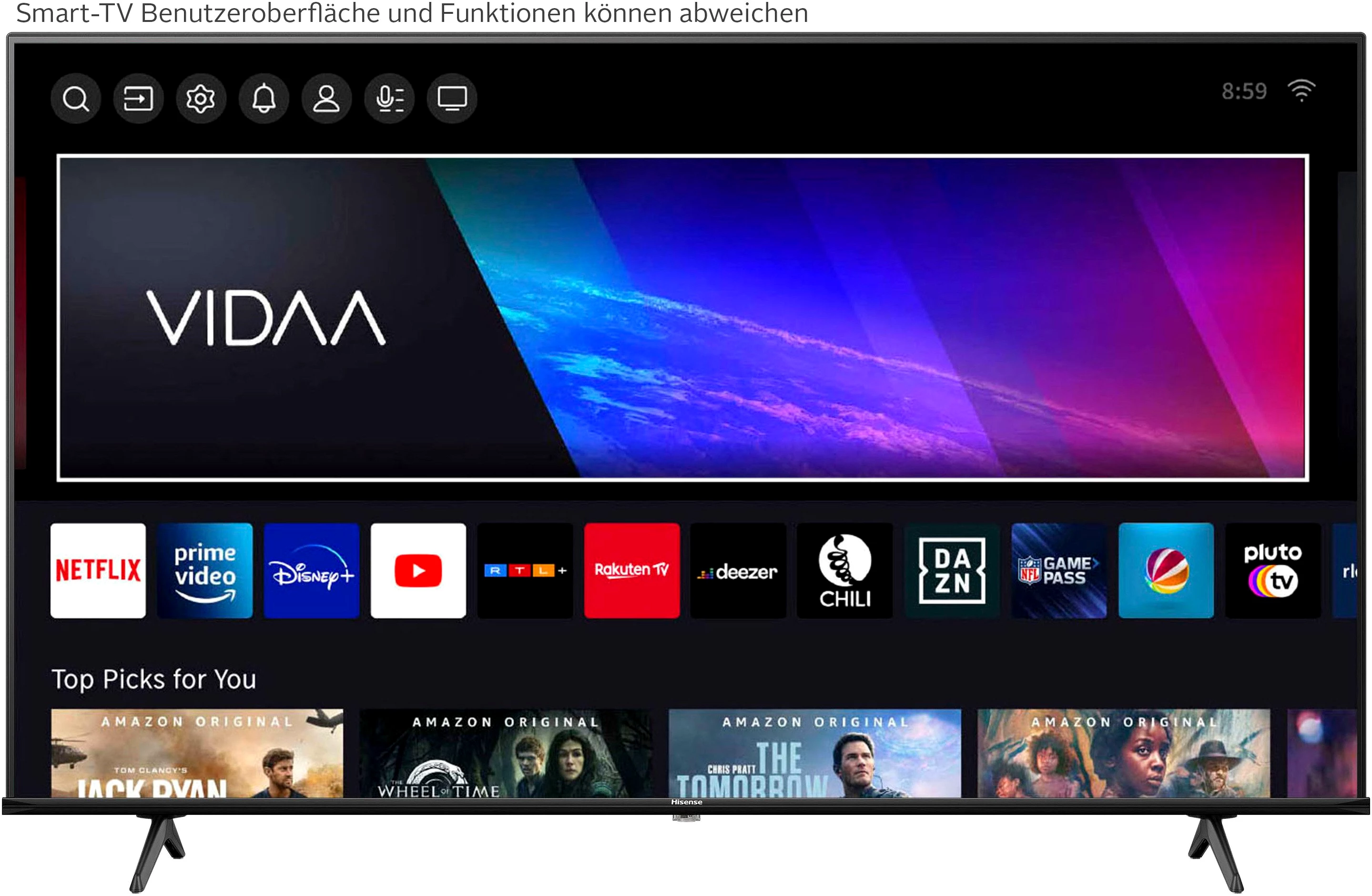 Hisense 58E77NQ QLED-Fernseher (146 cm/58 Zoll, 4K Ultra HD, Smart-TV, 4K UHD, QLED)